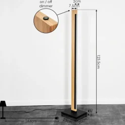 Lampes Vintages & Rétros-hofstein Lampadaire Inzino LED Écru, Noir, 1 lumière