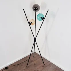 hofstein Lampadaire Iroquois Multicolore, Noir, 3 lumières