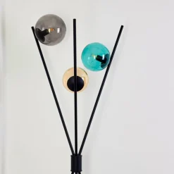 hofstein Lampadaire Iroquois Multicolore, Noir, 3 lumières