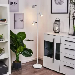 hofstein Lampadaire Javel Chrome, Blanc, 3 lumières