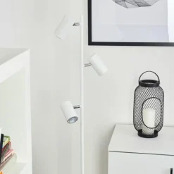 hofstein Lampadaire Javel Chrome, Blanc, 3 lumières