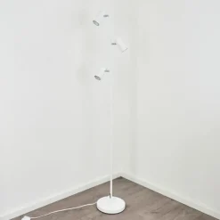 hofstein Lampadaire Javel Chrome, Blanc, 3 lumières