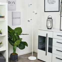 hofstein Lampadaire Javel Chrome, Blanc, 3 lumières