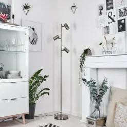 Luminaires Scandinaves-hofstein Lampadaire Javel Chrome, Nickel mat, 3 lumières