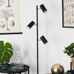 hofstein Lampadaire Javel Chrome, Noir, 3 lumières