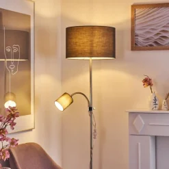 Lampes En Tissu-hofstein Lampadaire Jobsbo Nickel mat, 2 lumières