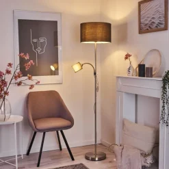 Lampes En Tissu-hofstein Lampadaire Jobsbo Nickel mat, 2 lumières