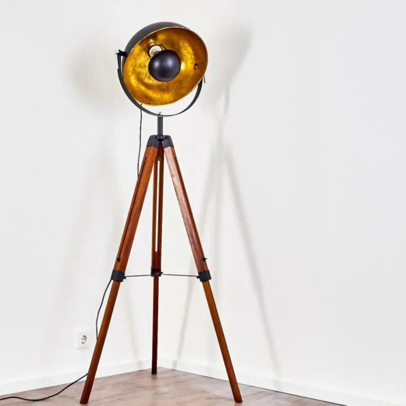 Lampes Dorées-hofstein Lampadaire Jupiter Bois foncé, 1 lumière