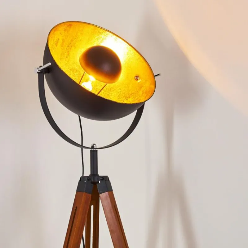 Lampes Dorées-hofstein Lampadaire Jupiter Bois foncé, 1 lumière