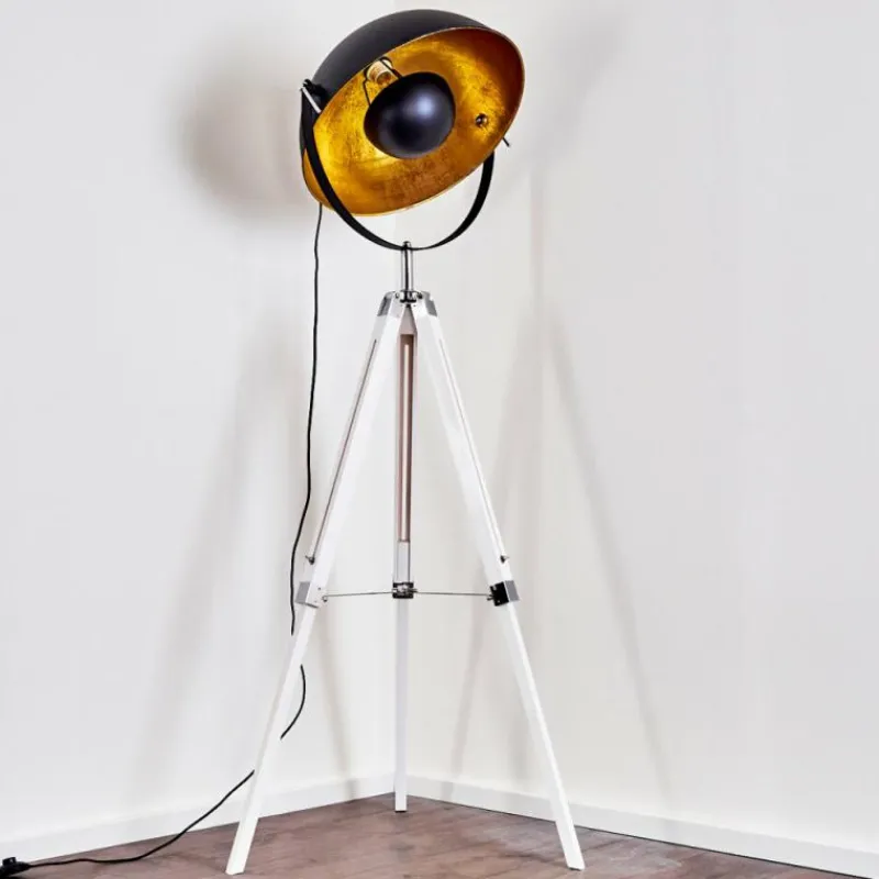 Lampes Dorées-hofstein Lampadaire Jupiter Chrome, Blanc, 1 lumière