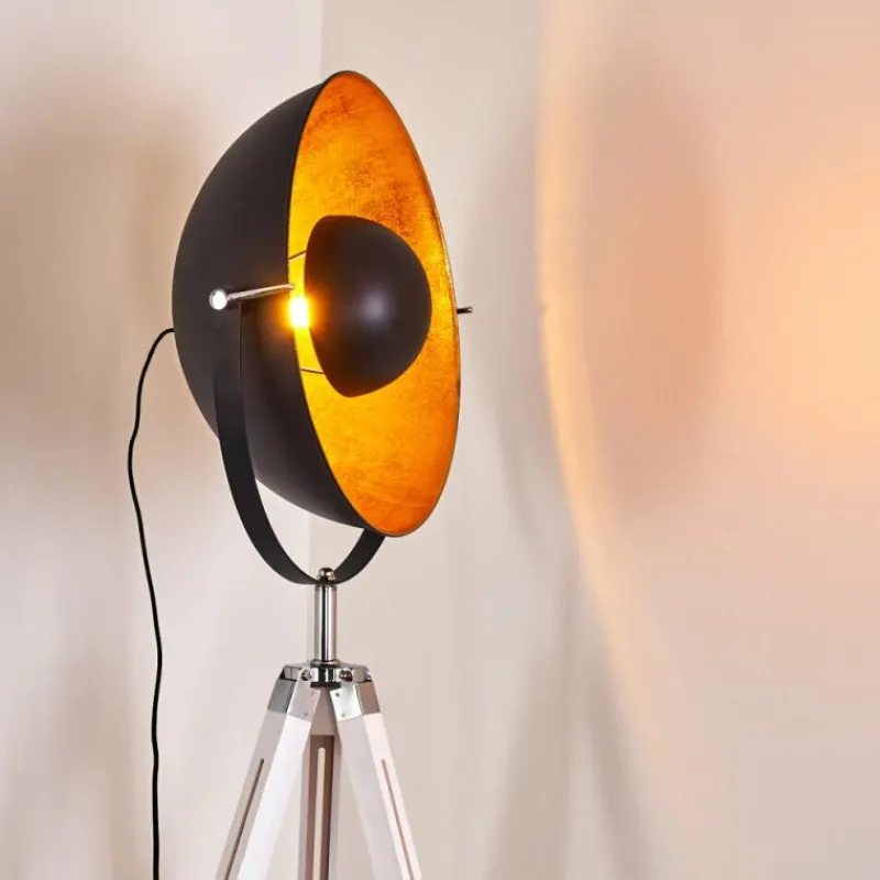 Lampes Dorées-hofstein Lampadaire Jupiter Chrome, Blanc, 1 lumière