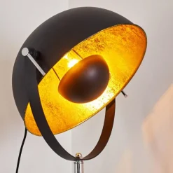 Lampes Dorées-hofstein Lampadaire Jupiter Noir doré, 1 lumière