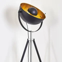 Lampes Dorées-hofstein Lampadaire Jupiter Noir doré, 1 lumière