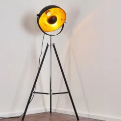 Lampes Dorées-hofstein Lampadaire Jupiter Noir doré, 1 lumière