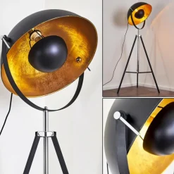 Lampes Dorées-hofstein Lampadaire Jupiter Noir doré, 1 lumière