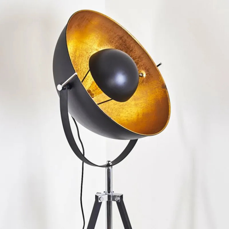 Lampes Dorées-hofstein Lampadaire Jupiter Noir doré, 1 lumière