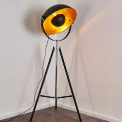 Lampes Dorées-hofstein Lampadaire Jupiter Noir doré, 1 lumière
