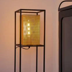 Lampes Dorées-hofstein Lampadaire Kabul Or, Noir, 1 lumière