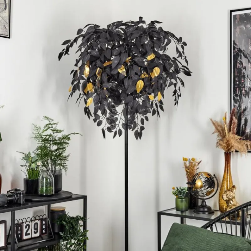 Lampes Dorées-hofstein Lampadaire Kallax Noir, 3 lumières