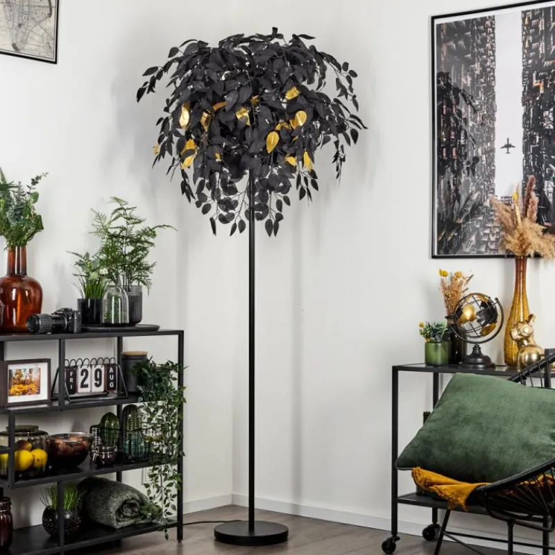 Lampes Dorées-hofstein Lampadaire Kallax Noir, 3 lumières