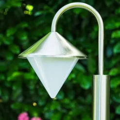 hofstein Lampadaire Kasan Acier inoxydable, Blanc, 1 lumière