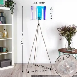 hofstein Lampadaire Kaunas Nickel mat, 1 lumière* Lampadaires Et Lampes Sur Pied