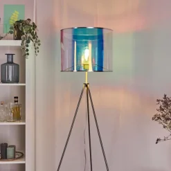 hofstein Lampadaire Kaunas Nickel mat, 1 lumière* Lampadaires Et Lampes Sur Pied