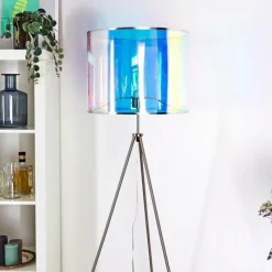 hofstein Lampadaire Kaunas Nickel mat, 1 lumière* Lampadaires Et Lampes Sur Pied