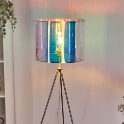 hofstein Lampadaire Kaunas Nickel mat, 1 lumière* Lampadaires Et Lampes Sur Pied