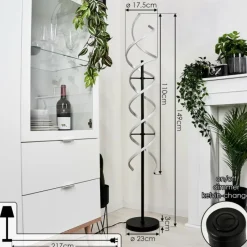 hofstein Lampadaire Khovet LED Noir, 1 lumière