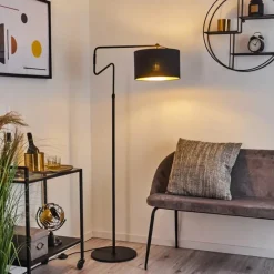 Lampes En Tissu-hofstein Lampadaire Kikpan Noir, 1 lumière