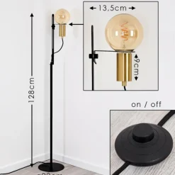 Lampes Dorées-hofstein Lampadaire Kirehito Or, Laiton, Noir, 1 lumière