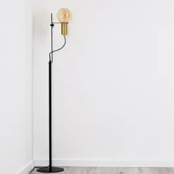 Lampes Dorées-hofstein Lampadaire Kirehito Or, Laiton, Noir, 1 lumière