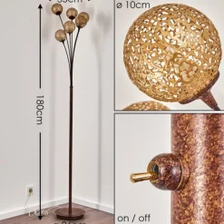 Lampes Dorées-hofstein Lampadaire Kitee Brun, 6 lumières