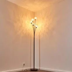 Lampes Dorées-hofstein Lampadaire Kitee Brun, 6 lumières