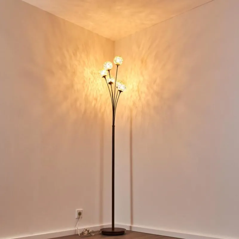 Lampes Dorées-hofstein Lampadaire Kitee Brun, 6 lumières