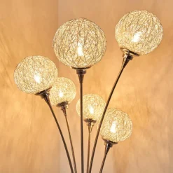 Lampes À Boules-hofstein Lampadaire Kitee Chrome, Nickel mat, 6 lumières
