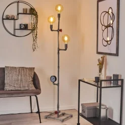 hofstein Lampadaire Kolyma Gris, Rouge, 3 lumières