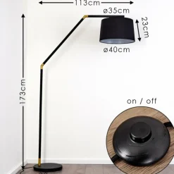 Lampes En Tissu-hofstein Lampadaire Kongakut Or, Noir, 1 lumière