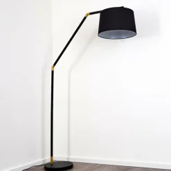 Lampes En Tissu-hofstein Lampadaire Kongakut Or, Noir, 1 lumière