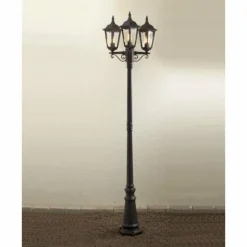Luminaires Konstsmide Lampadaire Konstsmide Firenze Noir, 3 lumières