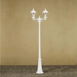 Luminaires Konstsmide Lampadaire Konstsmide Firenze Blanc, 2 lumières