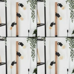 Luminaires Scandinaves-hofstein Lampadaire Kouk Écru, Noir, 3 lumières