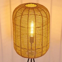 Style Boho-Chic-hofstein Lampadaire Krens Noir, 1 lumière