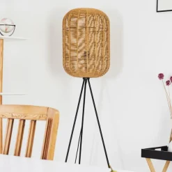 Style Boho-Chic-hofstein Lampadaire Krens Noir, 1 lumière