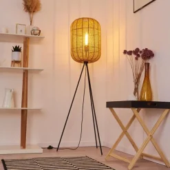 Style Boho-Chic-hofstein Lampadaire Krens Noir, 1 lumière