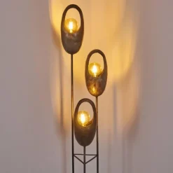 Lampes Vintages & Rétros-hofstein Lampadaire Lamington Noir, Argenté, 3 lumières