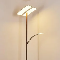 hofstein Lampadaire Lasona LED Brun, Argenté, 2 lumières* Lampadaires Et Lampes Sur Pied