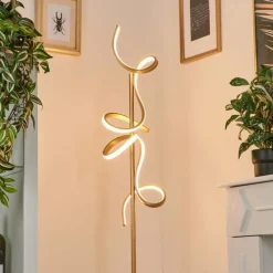 Lampes Art Déco-hofstein Lampadaire Lavaca LED Laiton, 2 lumières