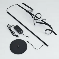 Lampes Art Déco-hofstein Lampadaire Lavaca LED Noir, 2 lumières